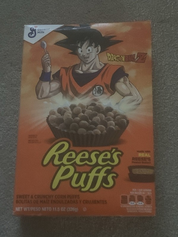 LIMITED EDITION DRAGON BALL Z  REESES PUFF CEREAL Piccolo BOX 11.5 oz 