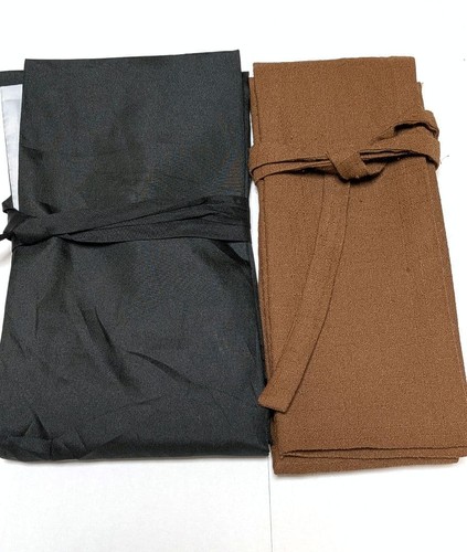 Japanese Sword Storage Bags Set of 2 Black Brown 136cm 114cm Used