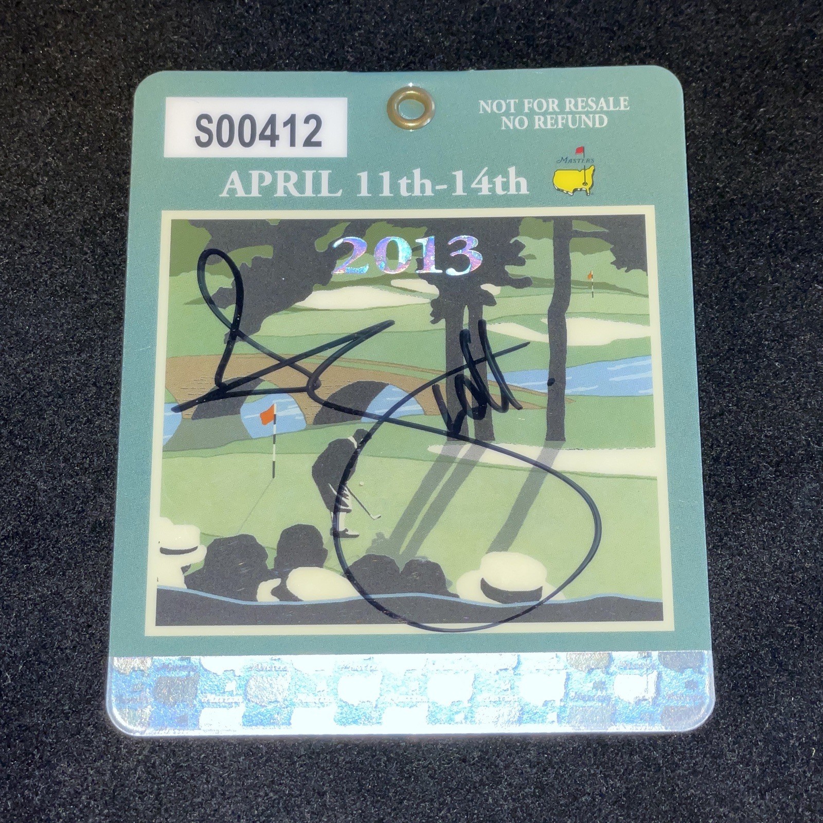 Adam Scott Autographed Signed 2013 Masters Badge JSA COA Champion 