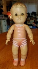 Vintage 1956 10  Rubber Doll With Squeaker - The Sun Rubber Company