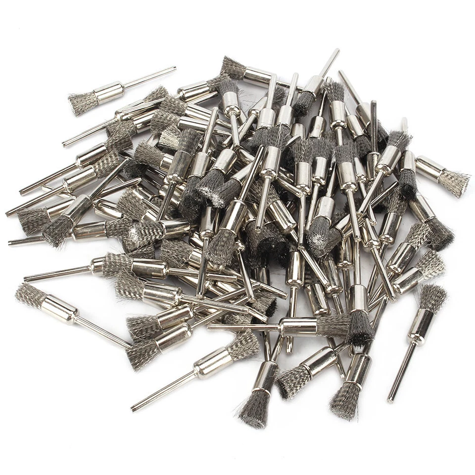 10x8mm Stainless Steel Wire Brush Die Grinder Power Rotary Drill Tool 1/8" Shank - Image 3 of 4