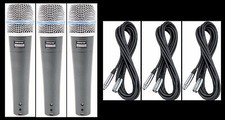 (3) New Shure Beta 57a Inst/vocal Mic & Cables Auth Dealer Make Offer Buy It Now