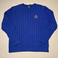 Vintage Lauren Ralph Lauren Sweater Cable Knit Heavyweight Crest Woman s Large
