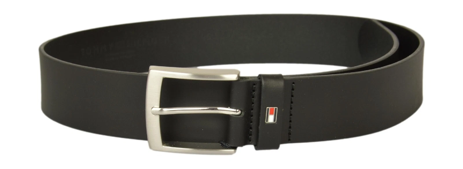TOMMY HILFIGER men's leather belt with buckle and logo, 3.5 cm high, item C81782