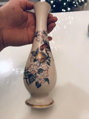 Beautiful Lenox Serenade Bud Vase Gold Trim Vintage Bird Flowers