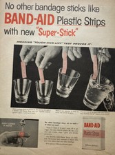 Band-Aid Plastic Strips, Johnson & Johnson VINTAGE c1953 Print Ad 10x13"