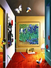 FERJO GICLEE ON CANVAS  "HOMAGE TO VAN GOGH"  VERTICAL 40" x 30"