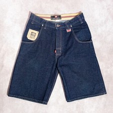 y2k Ecko Men's Blue Denim Shorts Jorts Baggy Loose Skater Wide Pocket Size 32x11