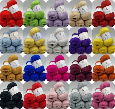 GOOD OLD FASHIOED Knitco Glittery DK Knitting Crochet Yarn Wool - 5x100g Balls - Choice 40 Colours