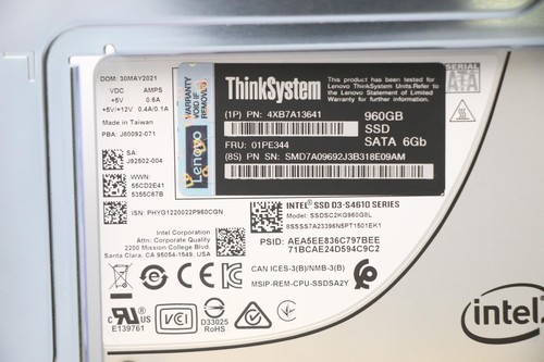 Lenovo ThinkSystem 01PE344 4XB7A13641 3.5" 960GB Mixed Use SATA 6Gb HS SSD - Picture 6 of 9
