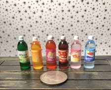 Dollhouse Miniature 6 Bottles Of Drink Soda Juice Style