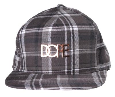 Dope Couture Patched Plaid Black/White Strapback Cap Fashion Hat One Size
