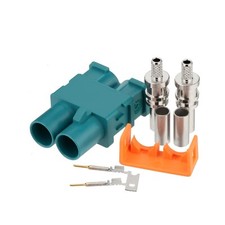 5-Pack Fakra Z Dual Male Water Blue Car Antenna Connector for RG316 RG174 Cable