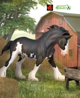Figure Cavallo Toy Model CollectA - Giumenta E Puledro Shire Black - Nuove