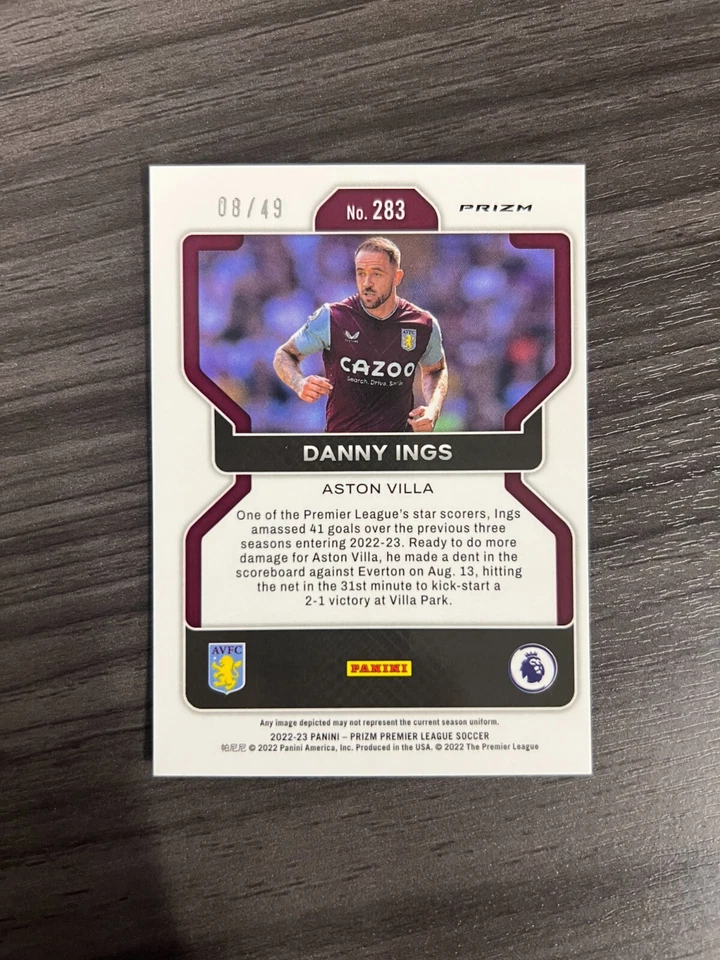 2022-23 Prizm Premier League #283 Danny Ings Red Breakaway Circles Prizm /49 - Image 2 of 2