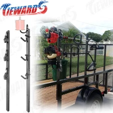 3 Place Weedeater Edge Trimmer Rack For OPEN Landscape Trailer Lockable Steel
