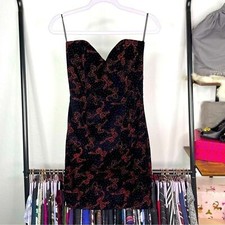 Vintage Jessica McClintock Gunne Sax Velvet Sweetheart Corset Wiggle Dress