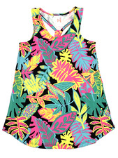 Cat  Jack Girls Size XS 4/5 Multicolor Palm Printed Pullover Cover Up Dress
