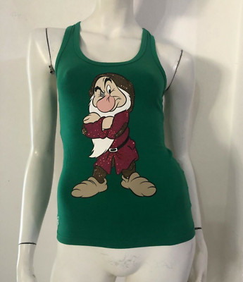 FIXDESIGN green tank top Brontolo print size S