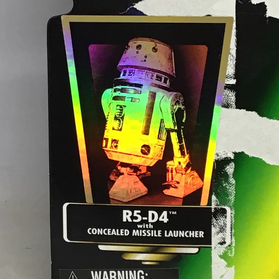 Vint 1997 Star Wars POTF R5-D4 W/ Original Concealed Missile Launcher + Cardback - Image 2 of 4