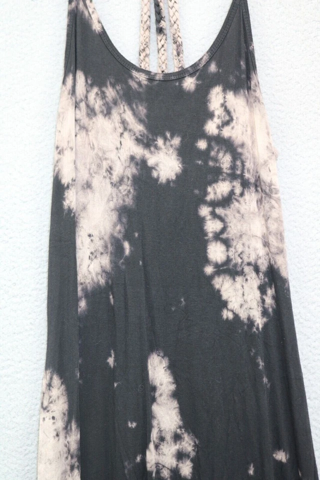 Maxi Vestido T-Party Tie-Dye-Grande-Trenzado Entrecruzado-Espalda-Hippie-Boho Foto 4 de 4