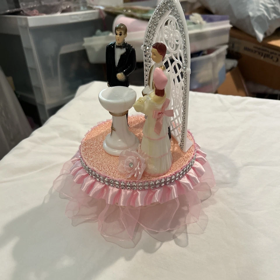 洗礼婴儿蛋糕装饰洗礼蛋糕装饰 /1 粉红色 — 第 2/2 张图片