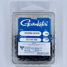 Gamakatsu 100 Pack Worm Hook Fishing Hooks 01...