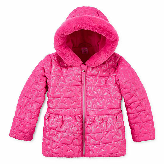 Okie Dokie Toddler Girl 2T Pink Quilted Hooded Jacket Coat MSRP 74