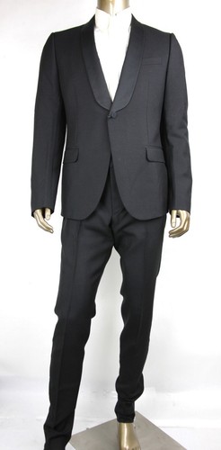 Gucci Uomo Lana Nero/Mohair Signoria Smoking Abiti 1 Bottoni 2 Prese 371278  | eBay