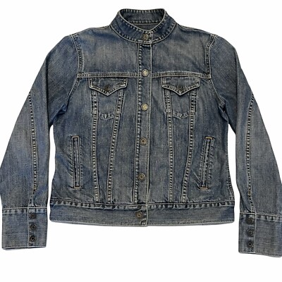 GAP Women s Snap Up Blue Denim Jean Jacket Size M