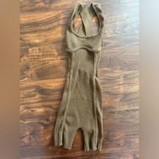 Brown - stretch to fit - romper - size s