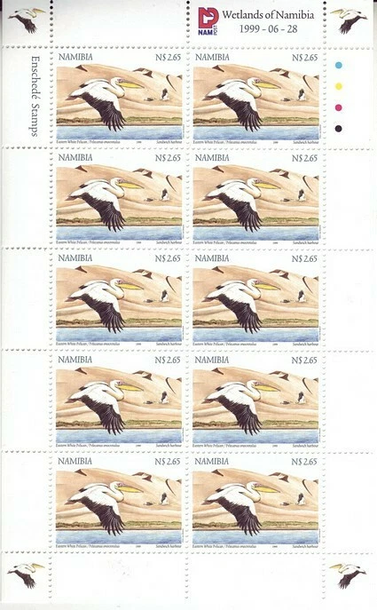 Намибия 1999 водно-болотные птицы 4v как новые ** листы из 20 африканских животных - Изображение 4 из 4