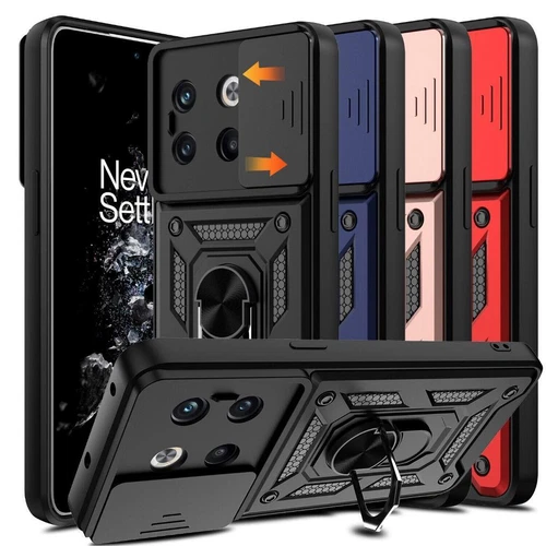 For OnePlus 10T 5G Hard Shockproof Hybrid Kickstand Ring Case Slide Camera Cover