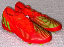 ADIDAS Predator Edge.3 FG Solar Red Green Soccer Cleats Men Boys Girls 3.5 4.5 6