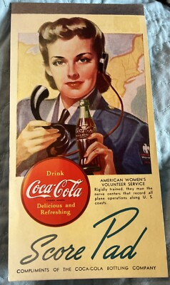 Coca-Cola Score Pad American Women s Volunteer Service Ad Coke VTG RARE