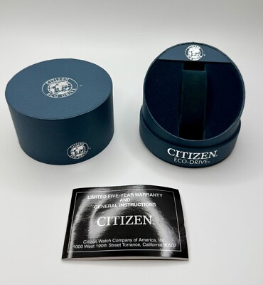   CITIZEN ECO-DRIVE EMPTY PRESENTATION DISPLAY STORAGE BOX & MANUAL/WARRANTY