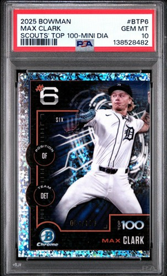 #ad 2025 Bowman Chrome Min Dia. Refractor Max Clark Top 100 SP 150 Tigers BTP 6 $199.00