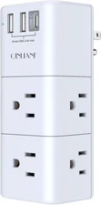 USB Outlet Extender Surge Protector - QINLIANF Multi Plug with White 
