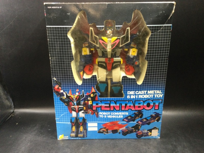 Vtg PENTABOT Die Cast Metal Robot 6-in-1 Action Figure Royal Condor 1985 Mecha