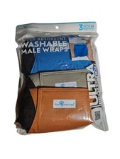 PAW INSPIRED DOG SUPER ABSORBANT WASHABLE MALE WRAPS (3) Medium 15-21in