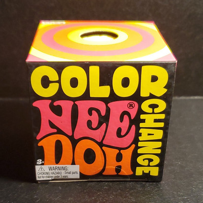 Schylling Nee Doh Color Change Tactile Squeeze Toy, Yellow/Orange/Pink/Black, 3+