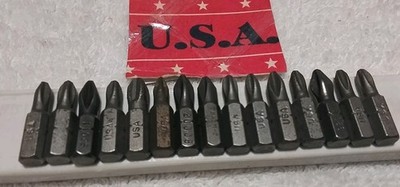 15PC USA-MADE ASSORTED 1/4''×1'' HEX PHILLIPS SCREWDRIVER SET SET USA  
