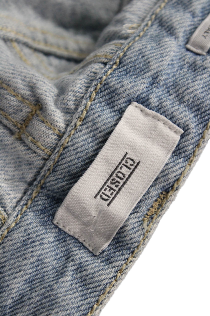 Closed Unisex Light Blue 90s Solid Button Shorts … - image 7