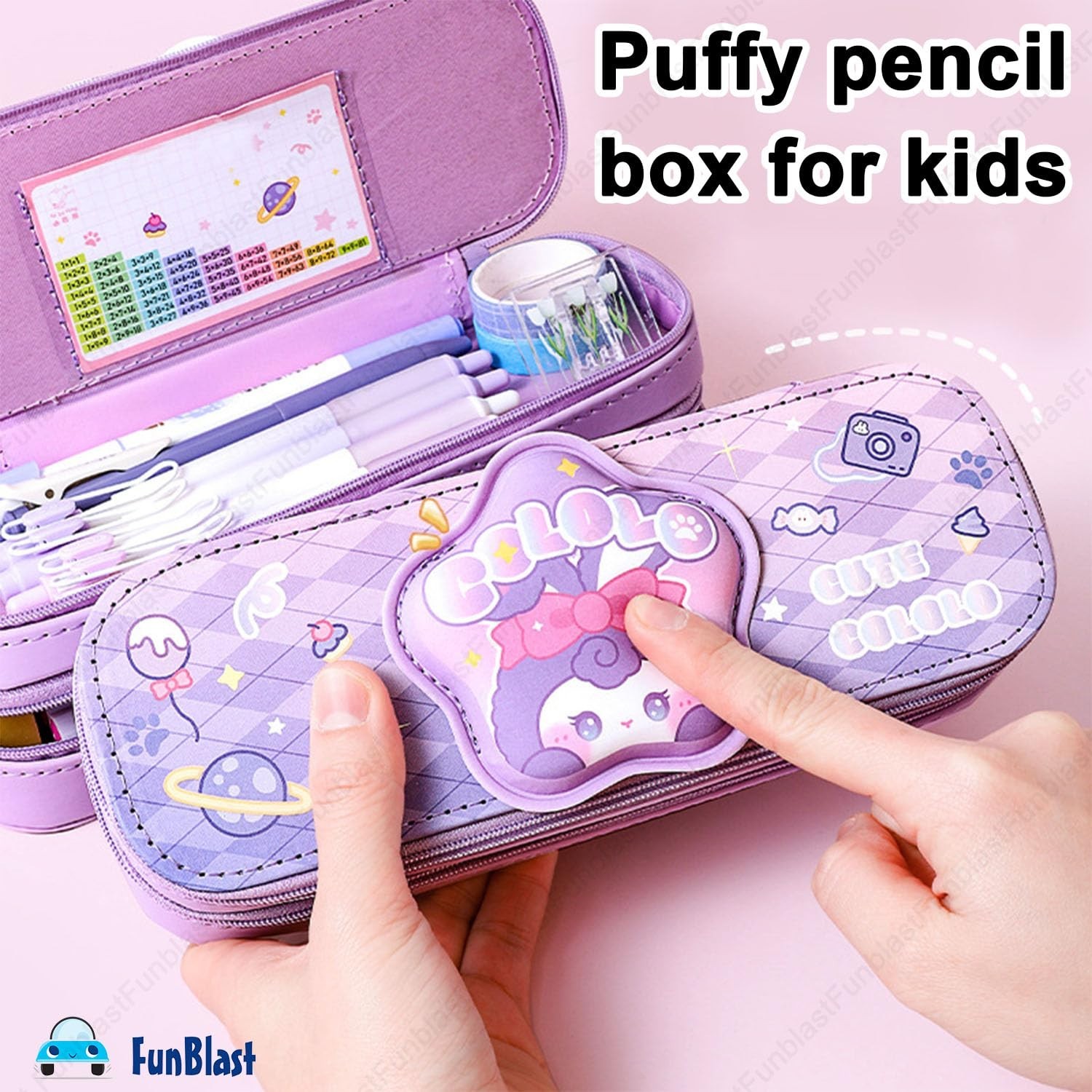 Cartoon Theme Pencil Case - 3D Pencil Case Pouch for Girls, Multipurpose Zipper