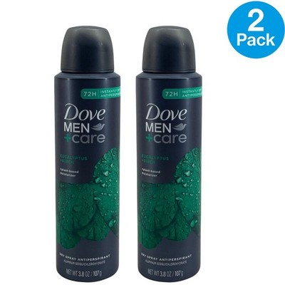 Dove Men+Care Eucalyptus + Birch 72H Dry Spray 3.8oz 2 Pack Exp 07/2026