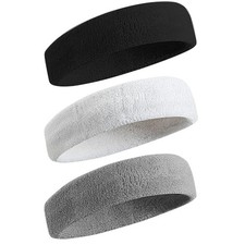 3pcs Sweatproof Sports Headbands for Men and Women - Moisture-wicking Sweatband