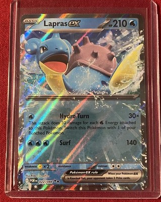 Pokémon TCG Lapras EX 027/088 210 HP Holo Water Basic POR EN Card w/Top Loader