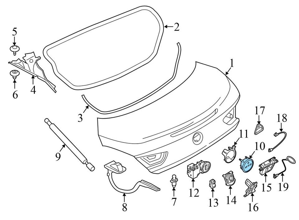 BMW M6 GRAN CUPÉ 2014-2019 - Interruptor de liberación del maletero / emblema 7273659 Foto 4 de 4
