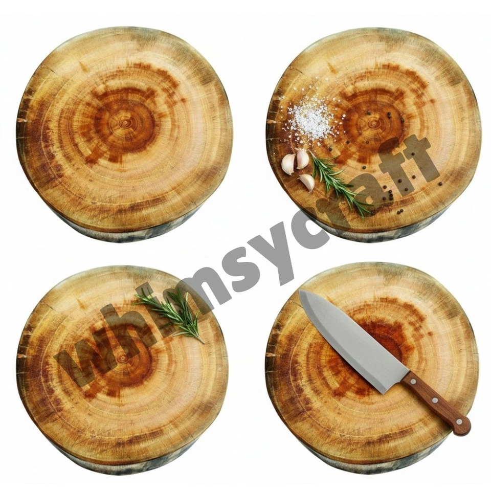 Wooden Chopping Cutting Board Handcrafted Barker Live Edge Butcher Block 10x4in - Image 4 of 4