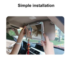 1-Car Vanity Mirror With LED Light Co-Pilot Sun Visor Makeup Light Mirror